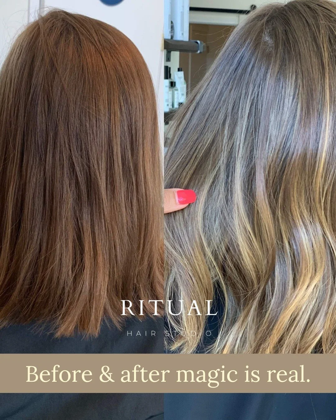 Before &amp; after magic is real ✨🙌

A thoughtful color transformation can completely elevate your look while keeping your hair healthy and dimensional 💖

From soft blends to brighter, lived-in color, every transformation is customized to complemen