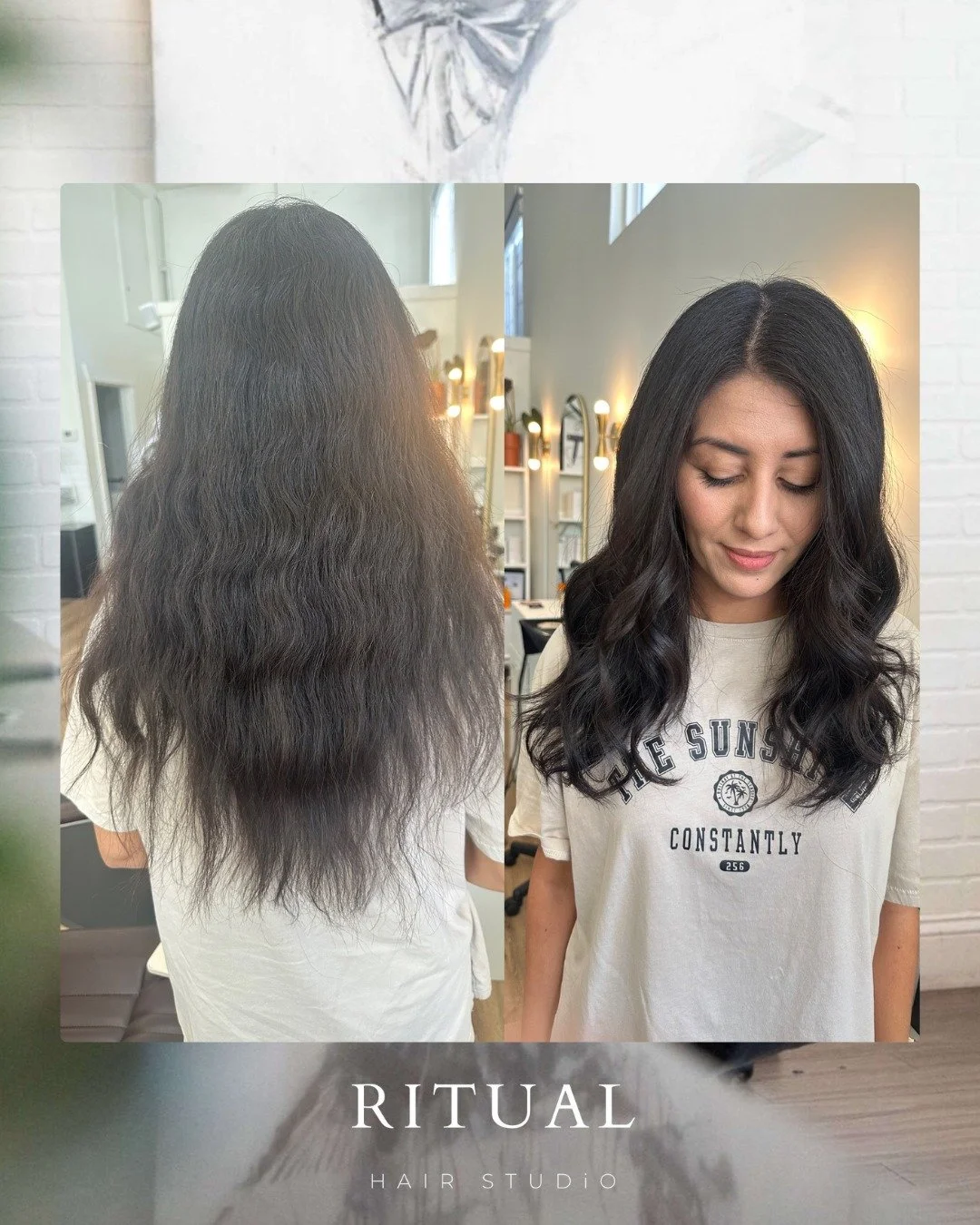 What a transformation 🌿 From dry and uneven texture to smooth, polished, and beautifully refreshed hair. Sometimes the biggest glow-up isn&rsquo;t about dramatic change &mdash; it&rsquo;s about restoring shine, softness, and confidence. 

At Ritual 