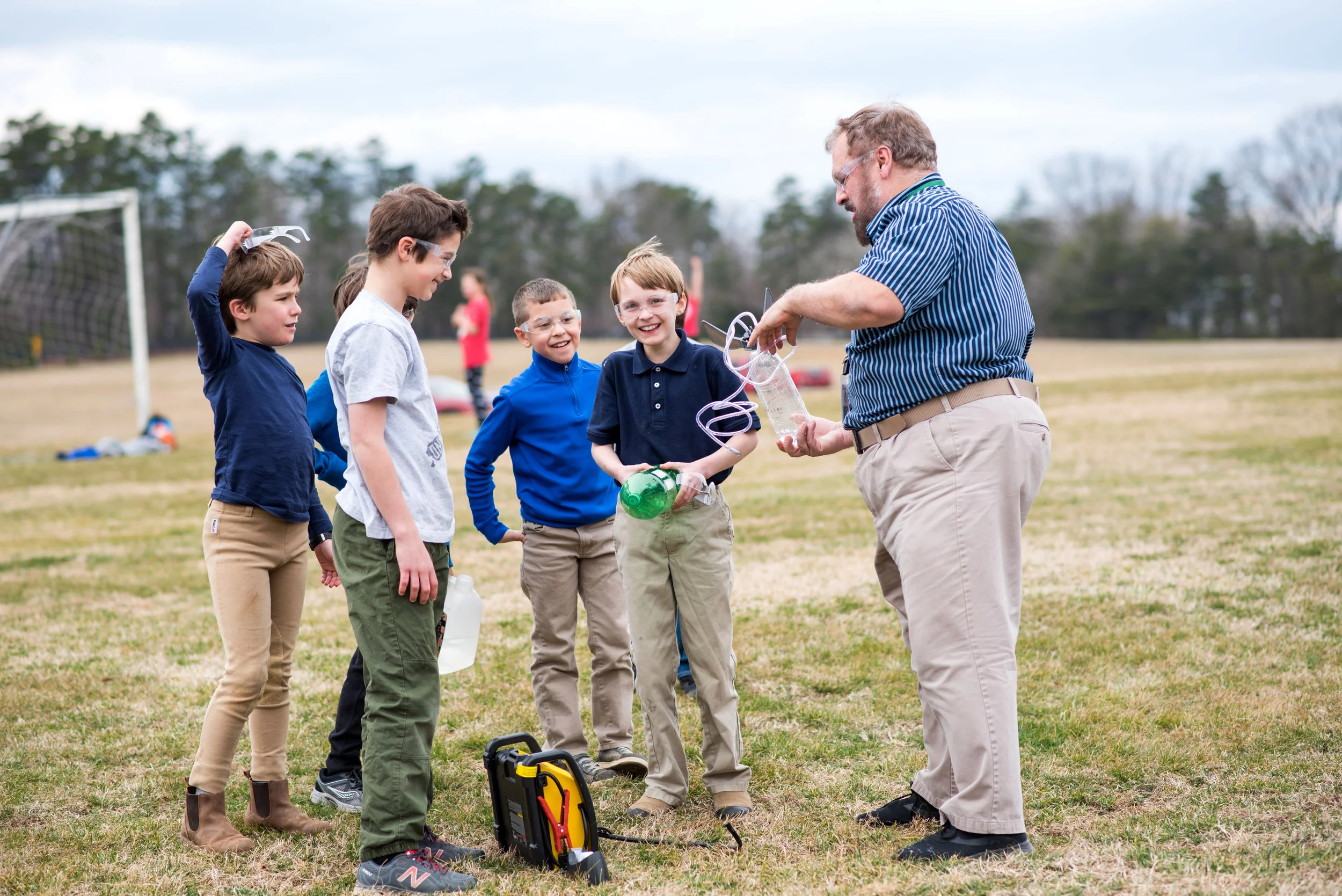 Oakland School students launch their rockets from their Concepts class.