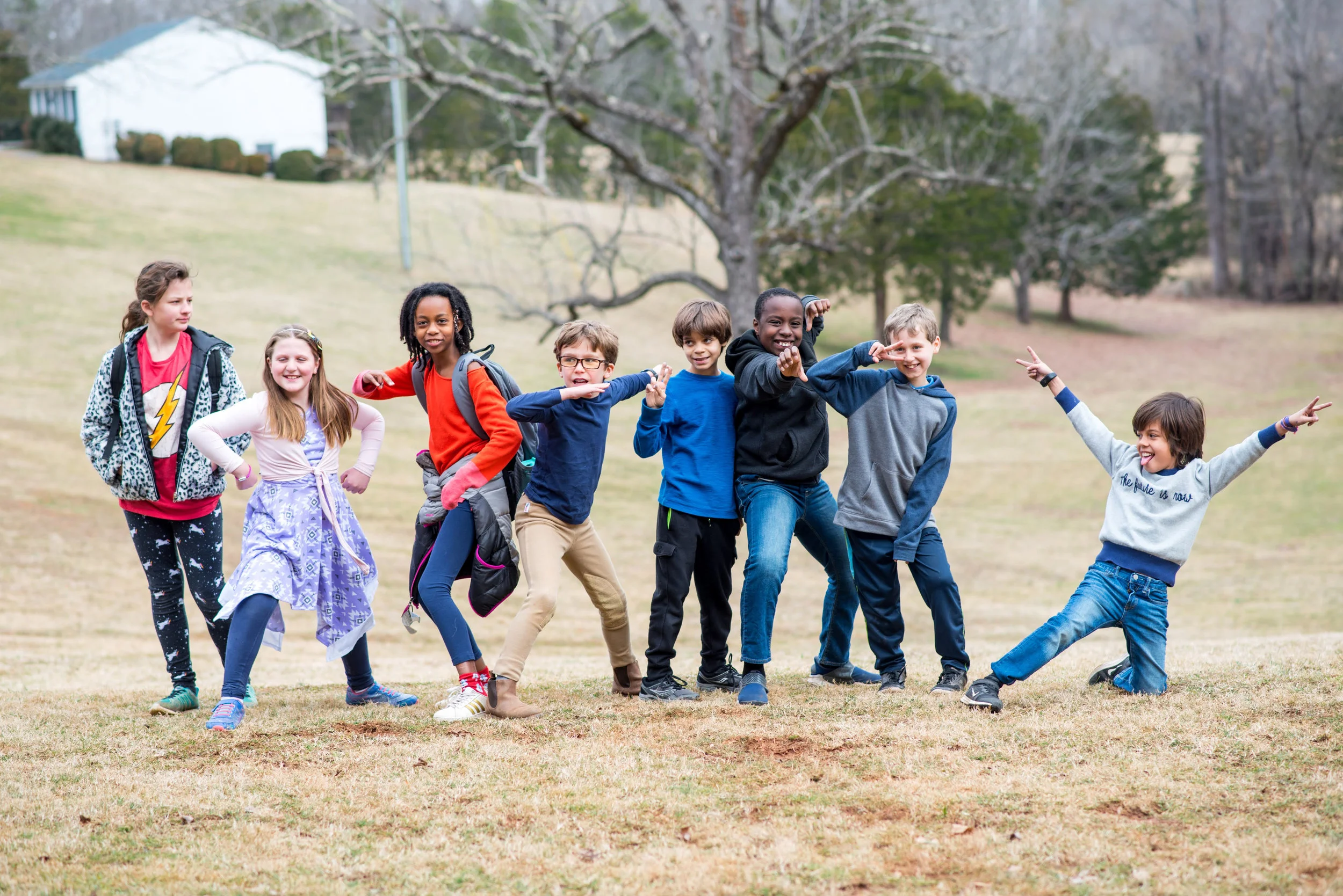 Oakland School students strike a pose.