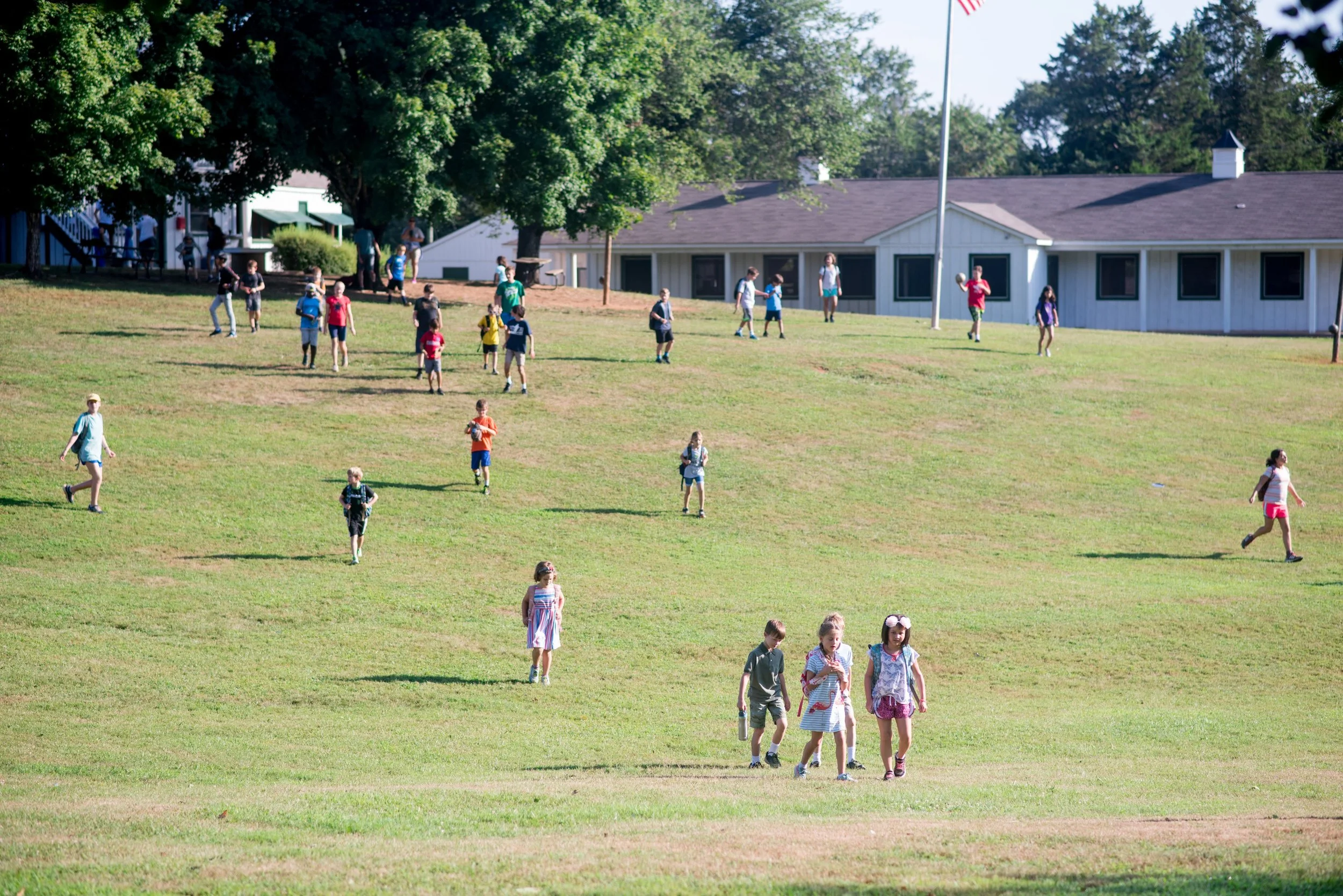 Oakland Students walking across campus
