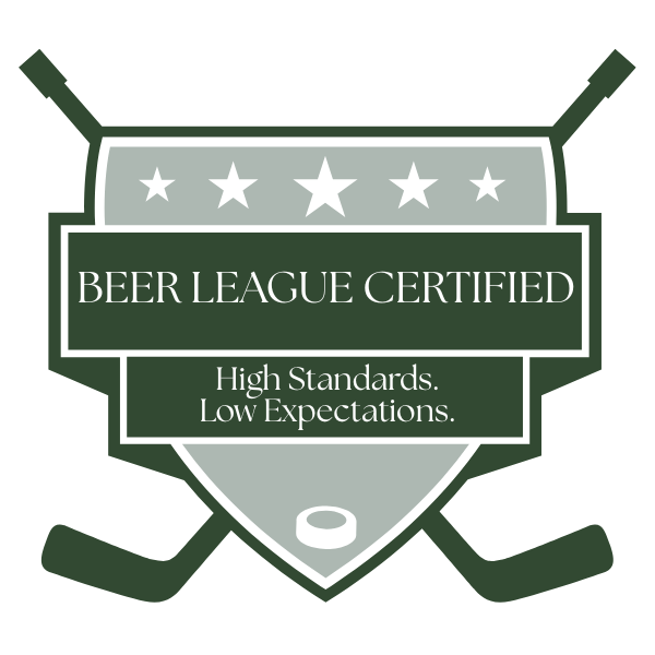 Beer league hockey badge