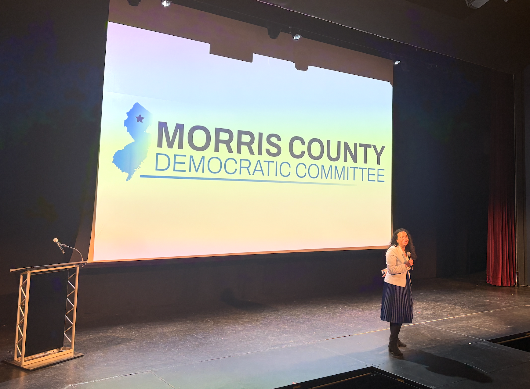 Analilia Mejia, party nominee in a special 11th District congressional race, gives rousing speech