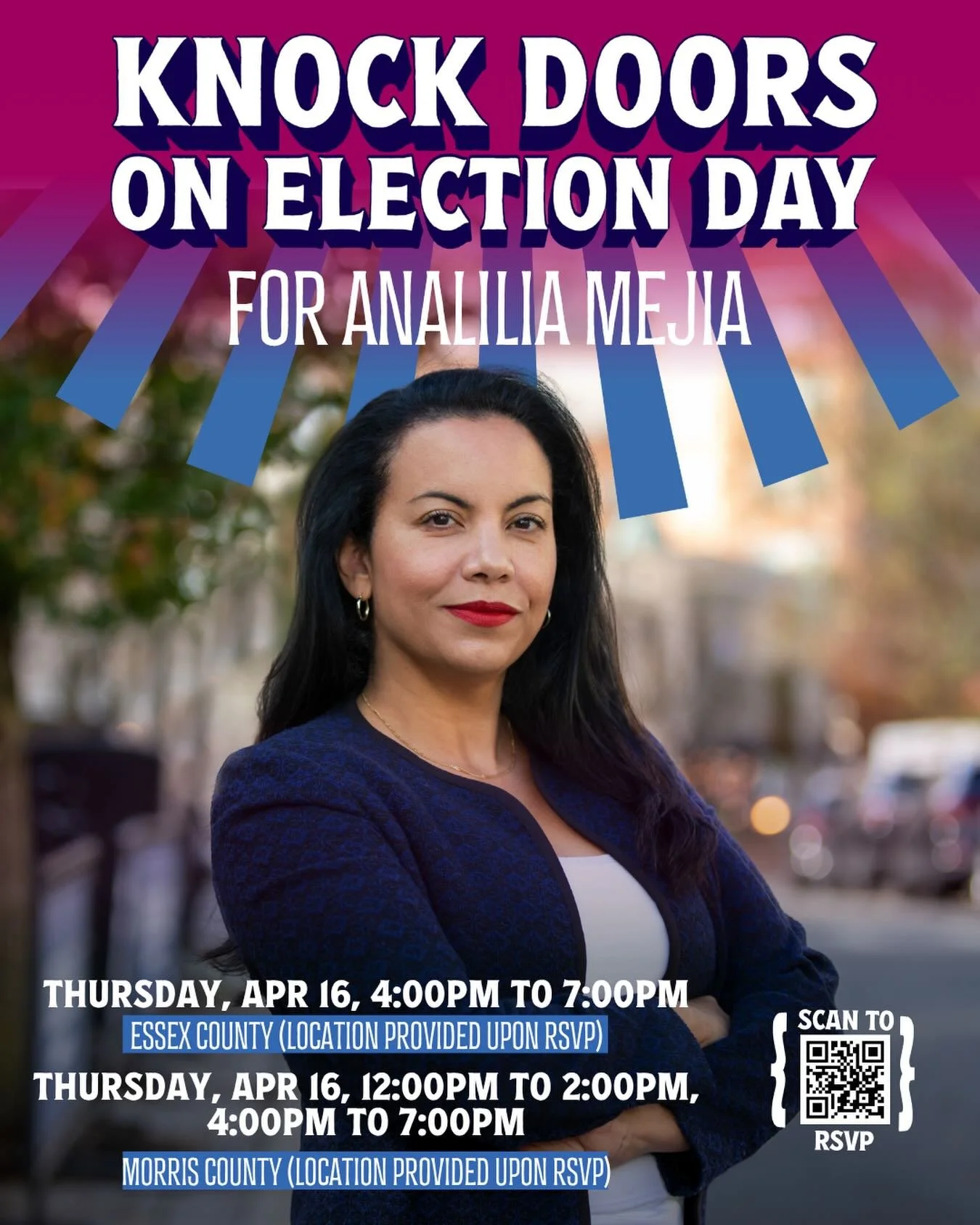 We&rsquo;ll be knocking on doors all day tomorrow and we need all hands on deck to get us across the finish line on Election Day

Sign up to knock on doors: https://www.mobilize.us/analiliafornj/