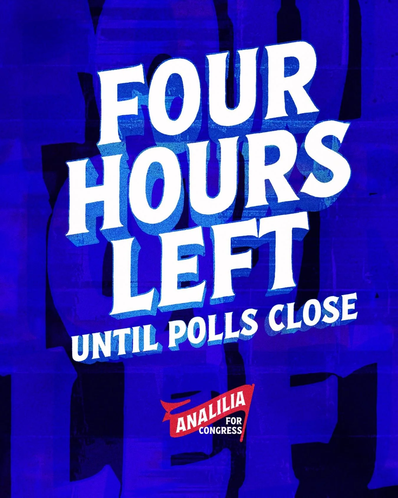 FOUR 📣 HOURS 📣 LEFT 📣 to cast your ballot! We need all hands on deck to win this race and build an economy for all of us. Make sure to vote by 8PM! 

Find your polling place at vote.nj.gov

Already voted? We still need your support. Visit analilia