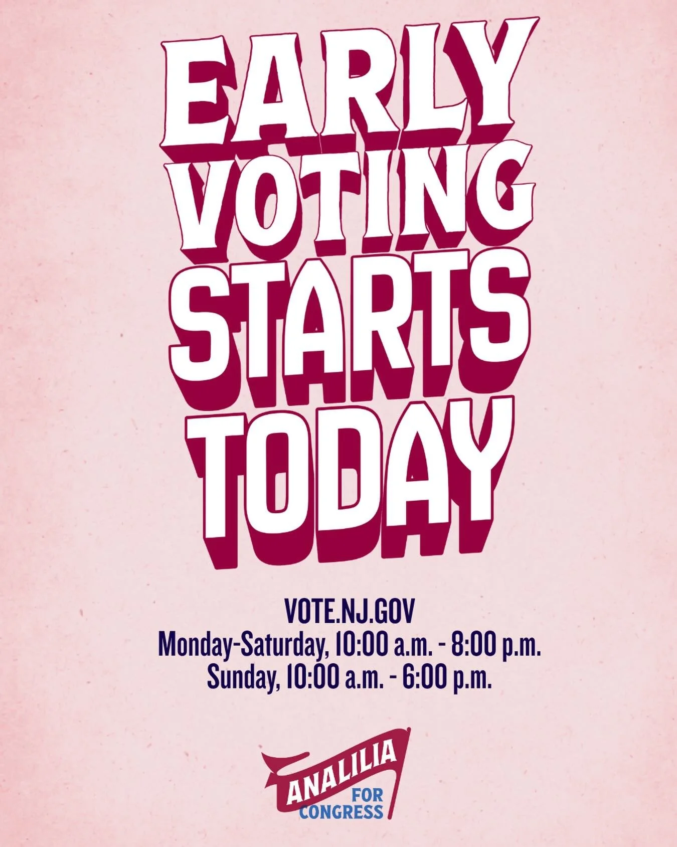 Today is the first day of early voting! If you haven&rsquo;t voted yet, now&rsquo;s your chance. Visit vote.nj.gov￼ to find your polling site.

After you vote, help us get out the vote &mdash; phonebank, knock doors, or greet voters at the polls. Joi