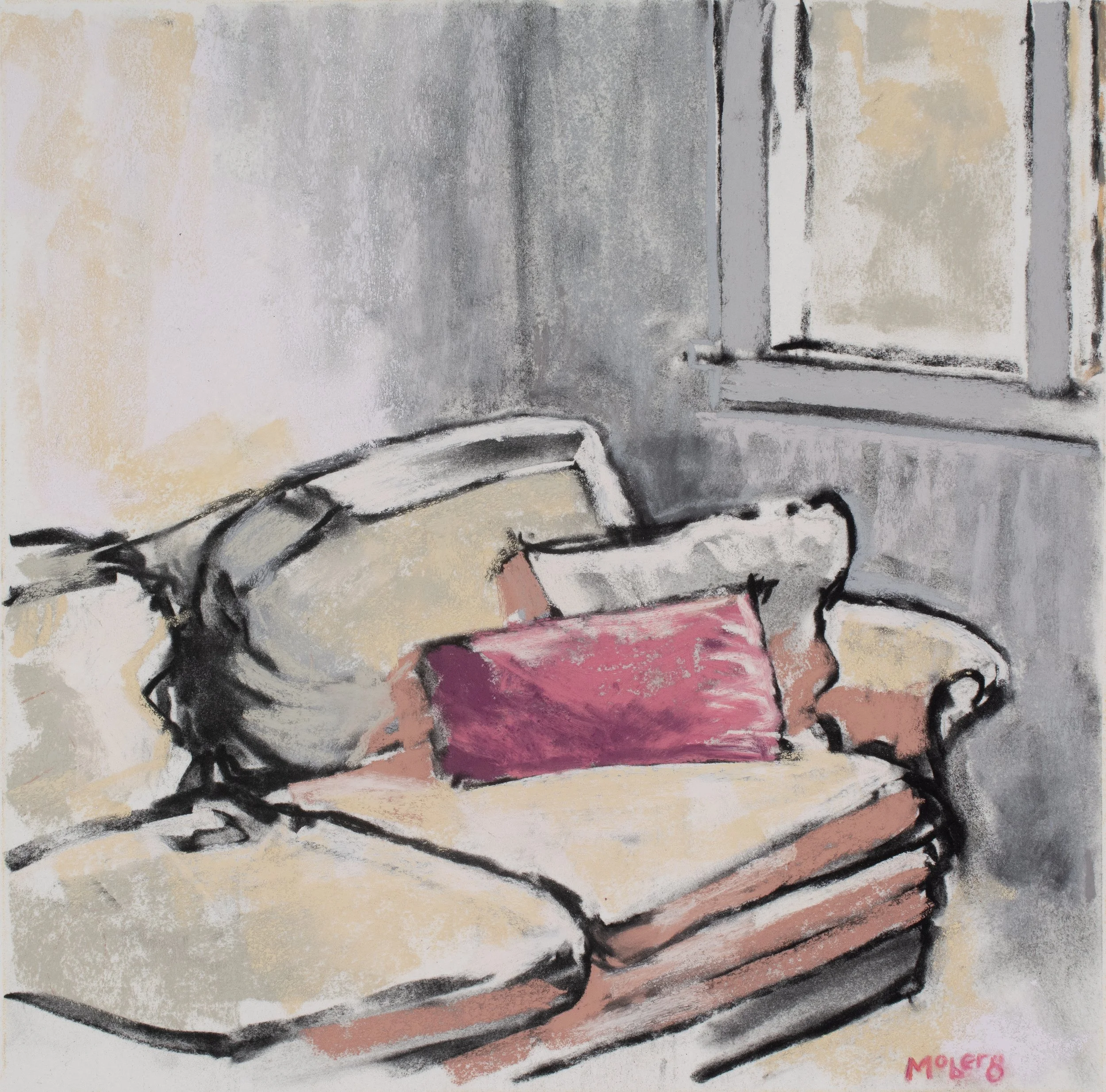 Pillow Time, Pastel, 9.5 x 9.5”