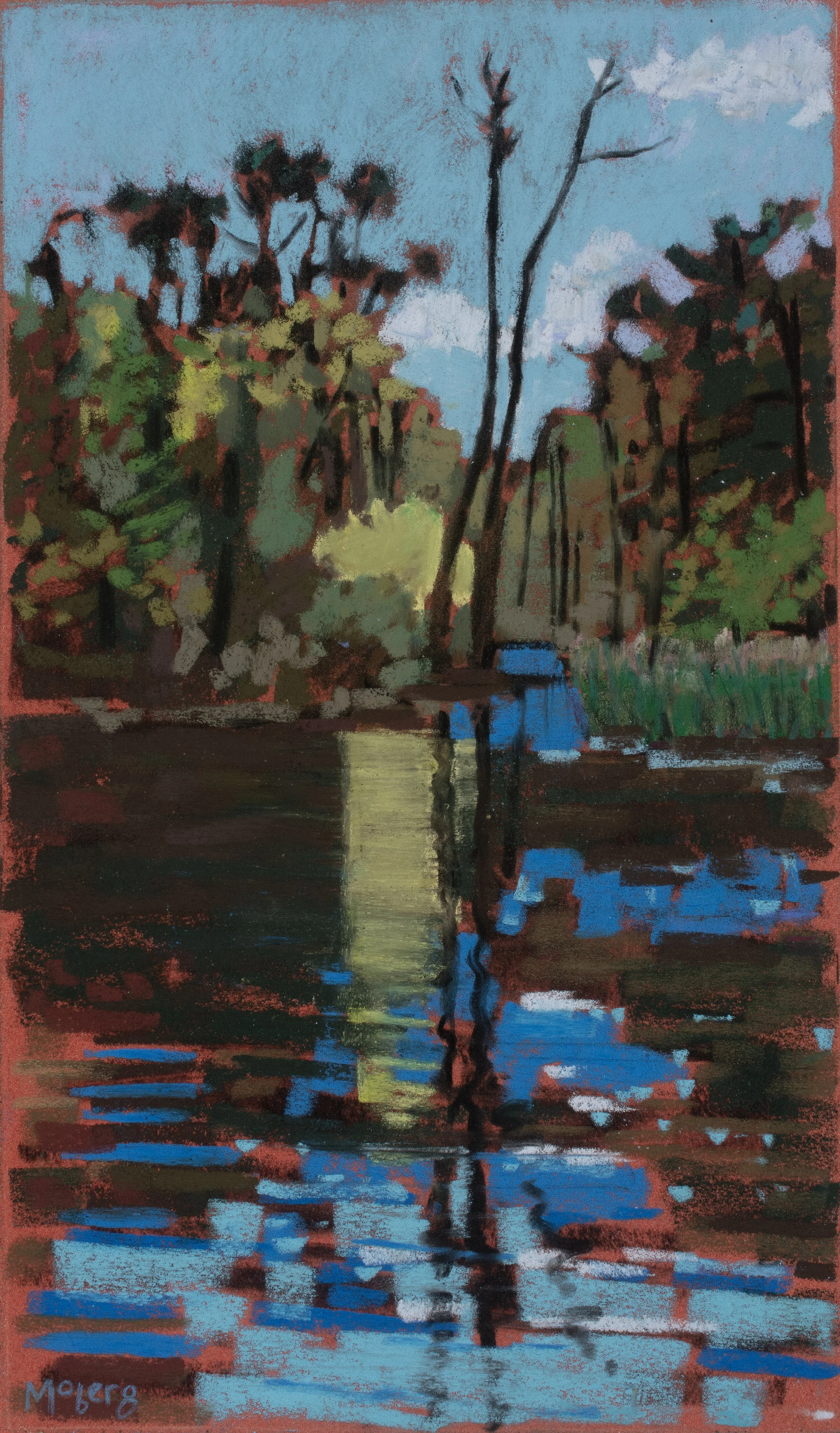  Spring Pond, Pastel, 12.5 x 7”