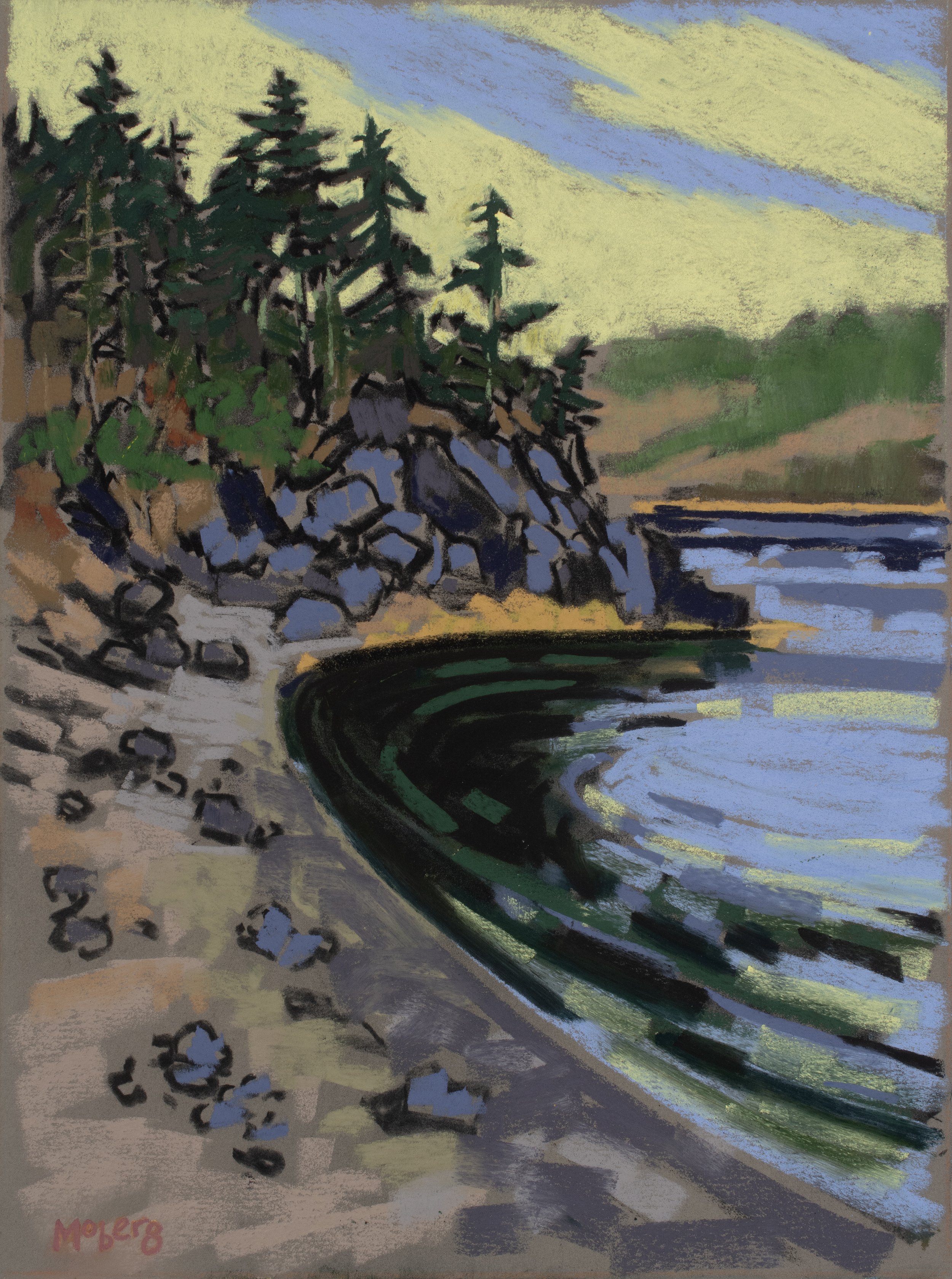 East Side Shore, Pastel, 12 x 9” (SOLD)