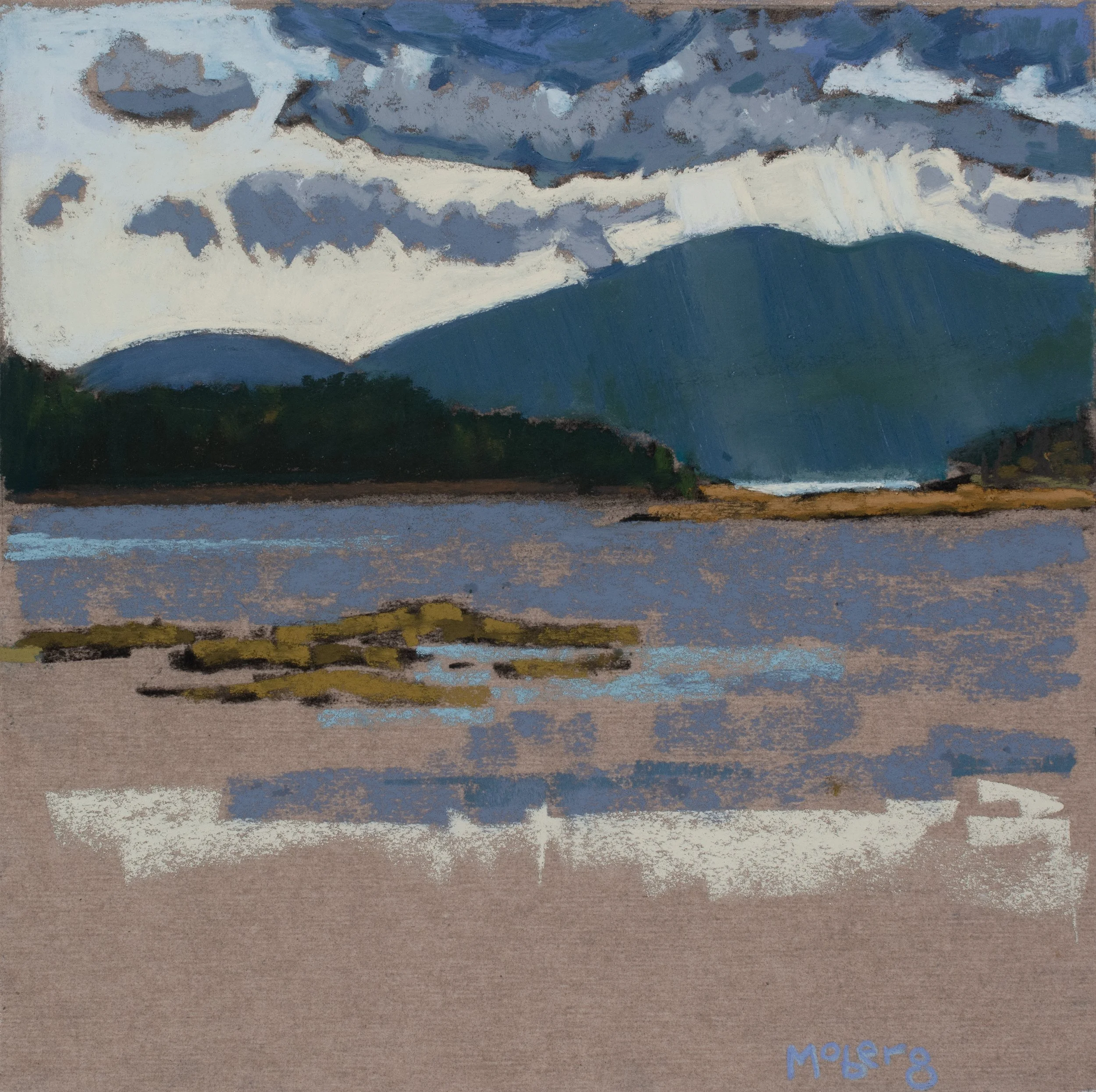 Cloudburst Sunburst, Pastel, 8 x 8”