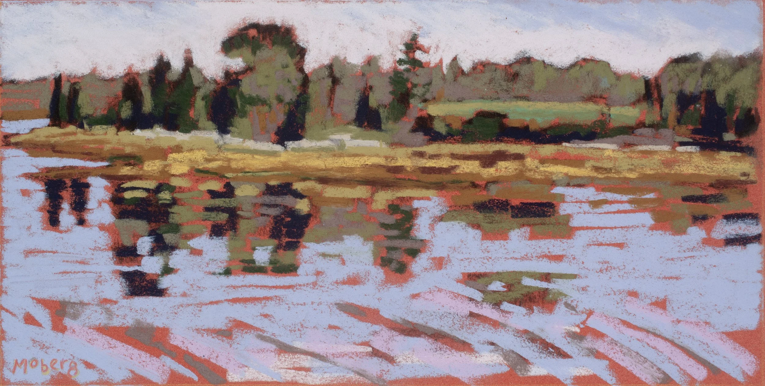 Morning Sheen, Pastel, 6 x 12”