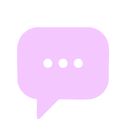 Purple speech bubble icon with three dots inside