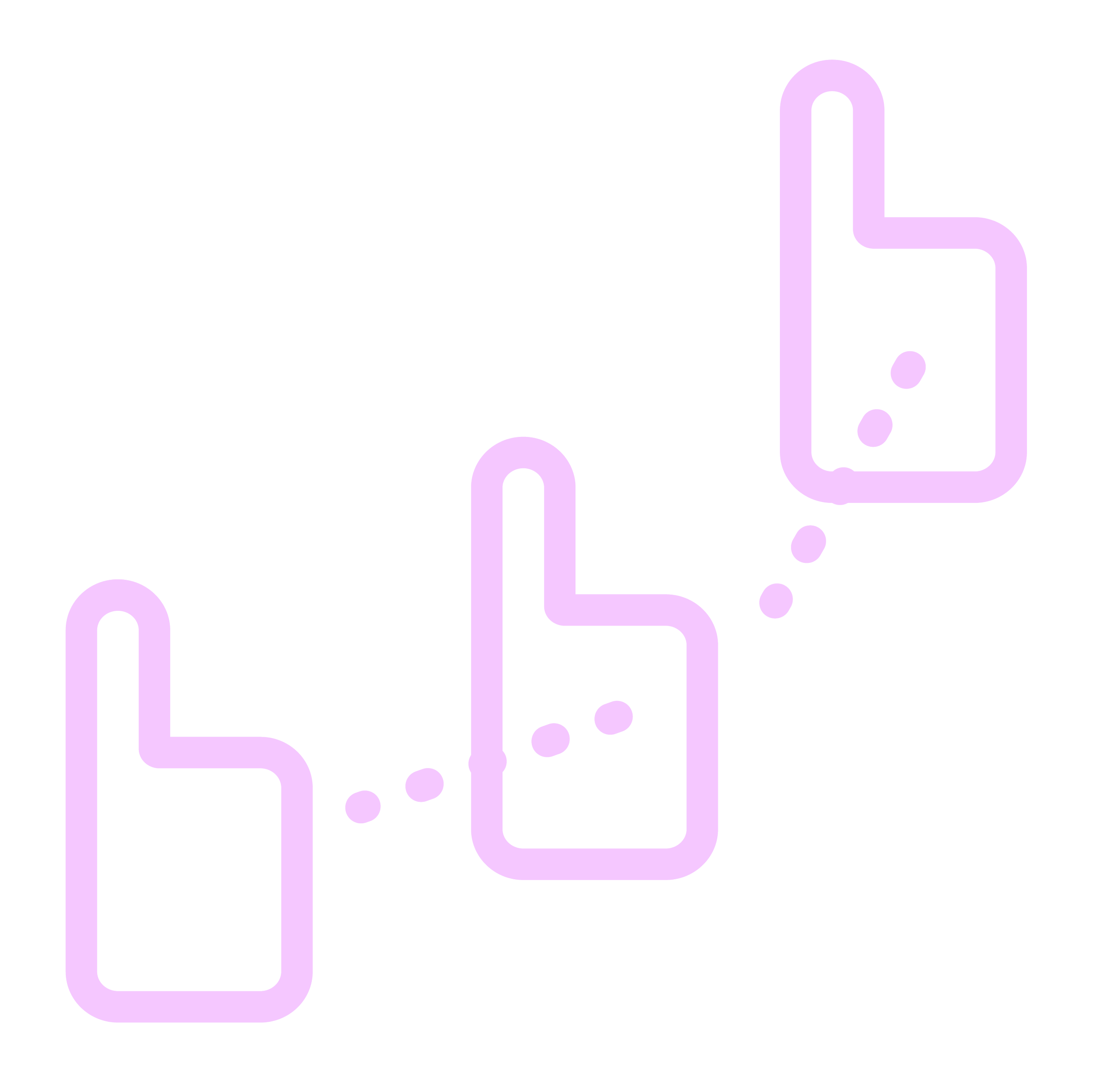 Line of four glowing purple icons of beverage glasses with bubbles, connected by dotted lines, on a black background.