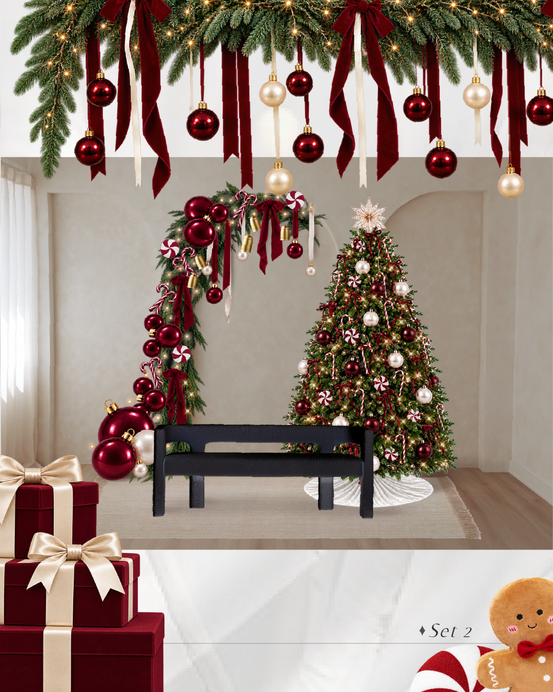 Afterglow Christmas setting detail at Skye Studio