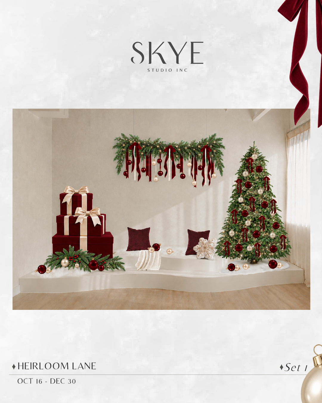 Afterglow Christmas setting at Skye Studio
