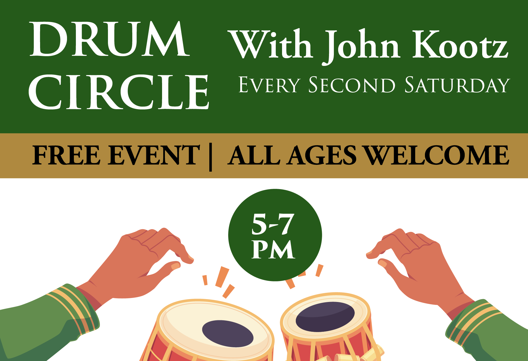 Monthly Drumming with John Kootz