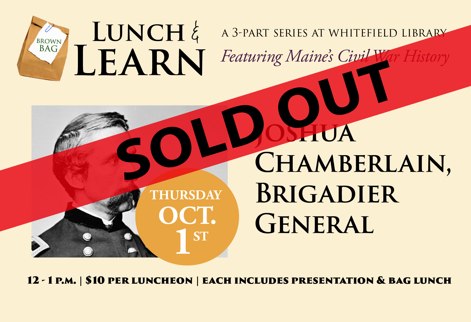 Lunch and Learn Series: Joshua Chamberlain, Brigadier General