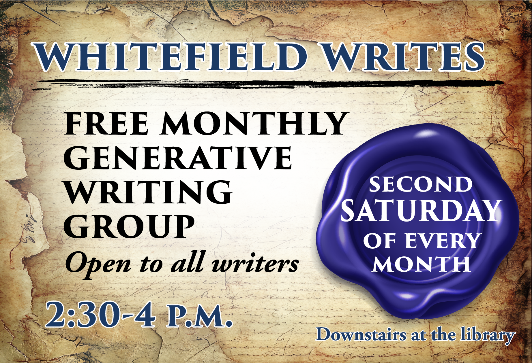Whitefield Writes: A Monthly Generative Writing Group for All 