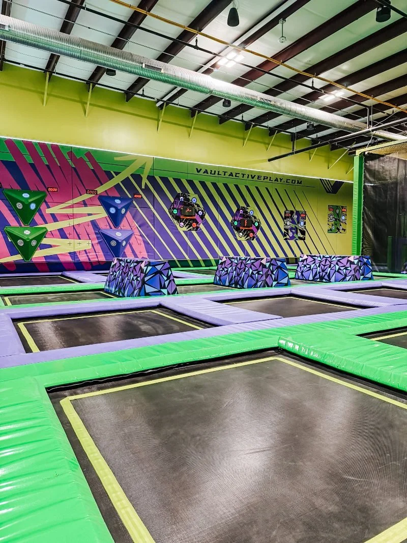 Vault Active Play in Forest Hill, MD's bright colors and trampolines are the perfect place to host a birthday party for high-energy kids who want to bounce, climb, and burn off all that birthday excitement