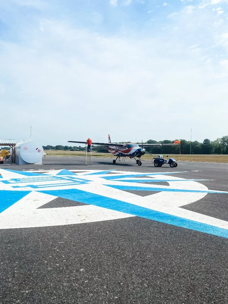 plane fueling up at the harford county airport in churchville maryland