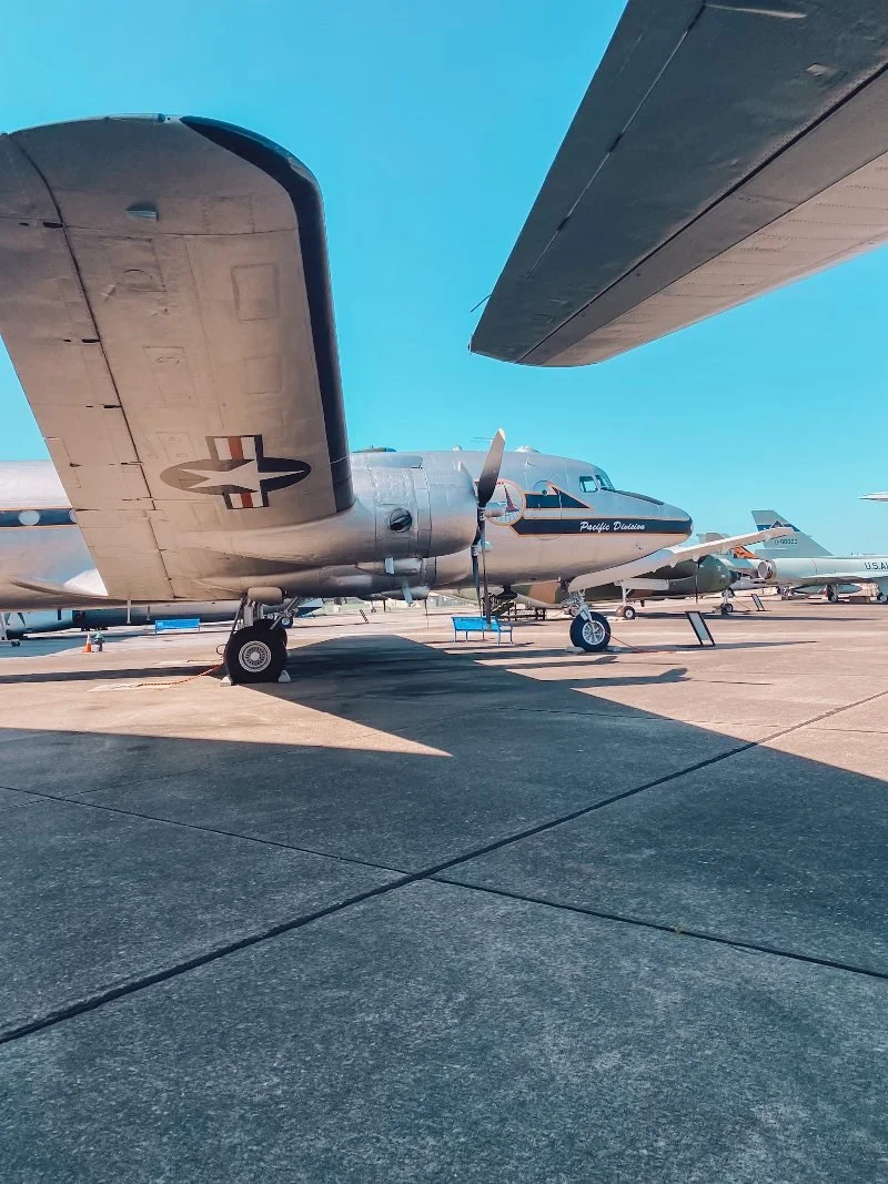 military planes on display at the dover air mobility command museum in delaware