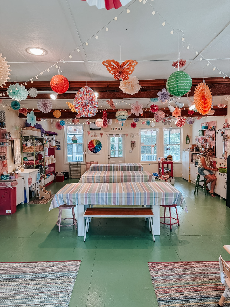 colorful interior of the kids harford county art studio at pixieland
