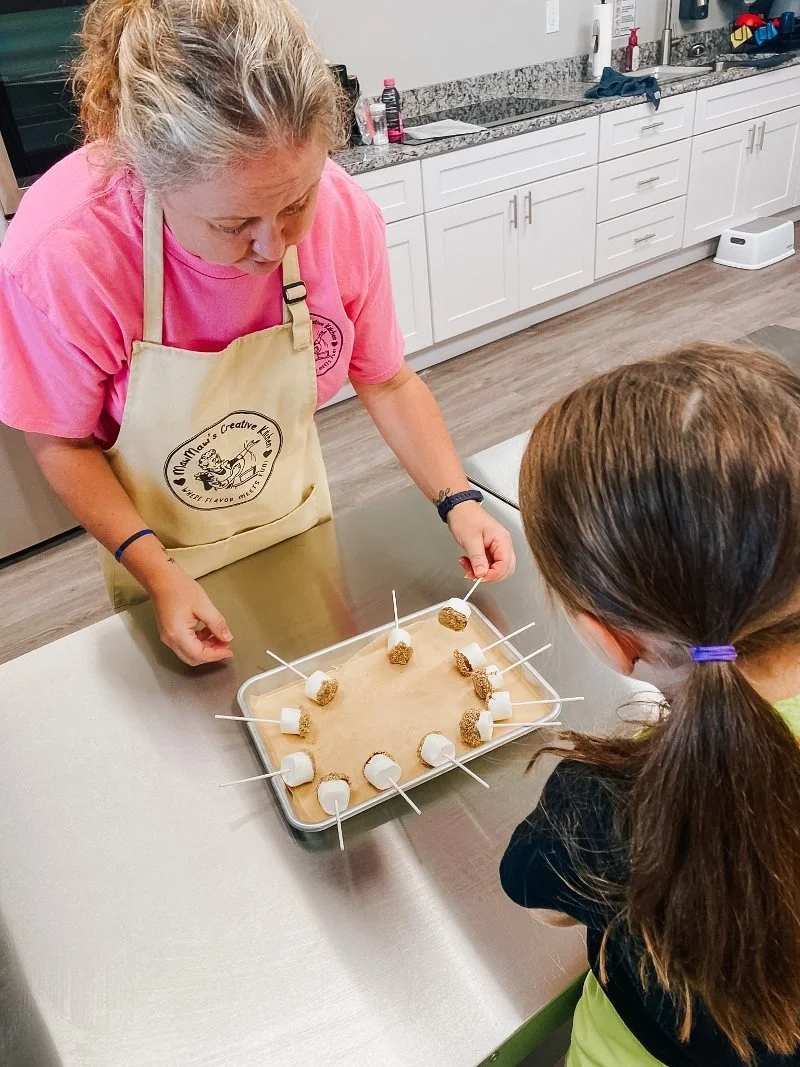 cindy malloy teaching a cooking class at mawmaw's creative kitchen in bel air, maryland
