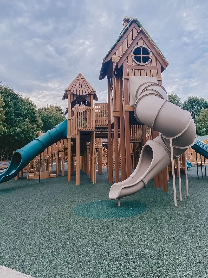 slides at the lyn stacie getz playground in bel air, maryland