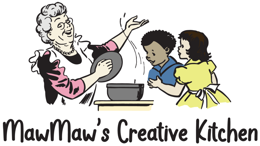 MawMaw's Creative Kitchen logo of MawMaw having kids smell a yummy dish in Bel Air, MD. Click to visit their website.