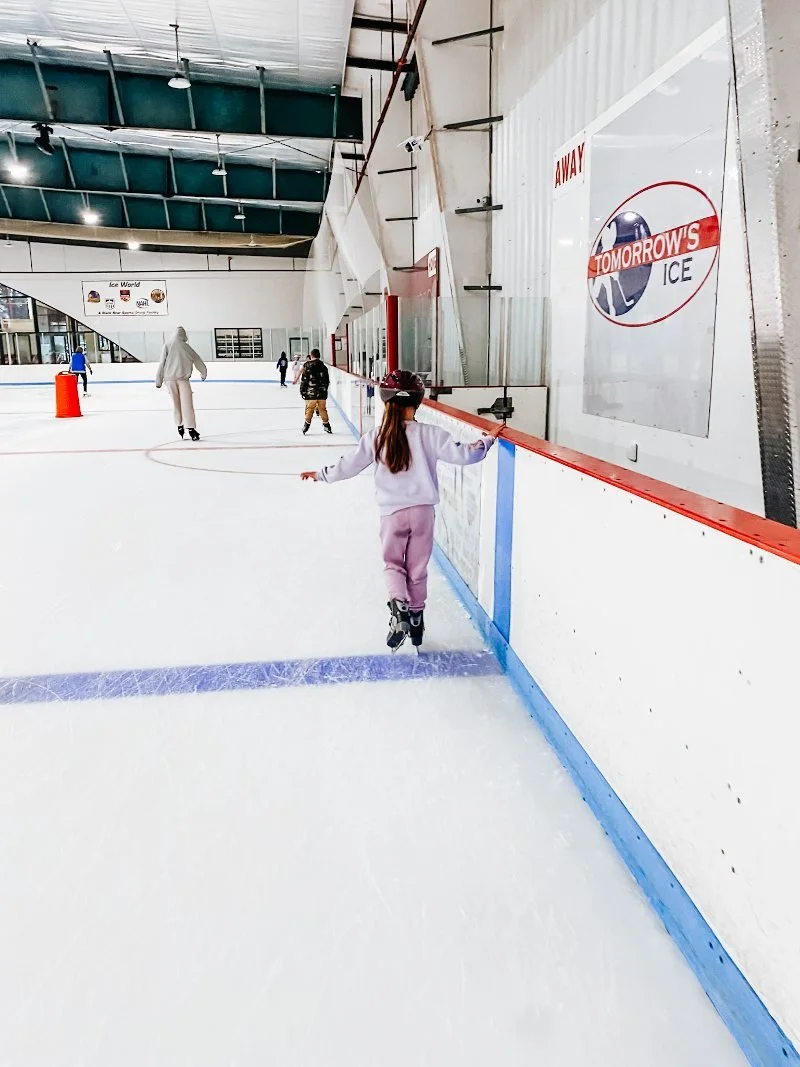 girl ice skating at ice world in abingdon maryland