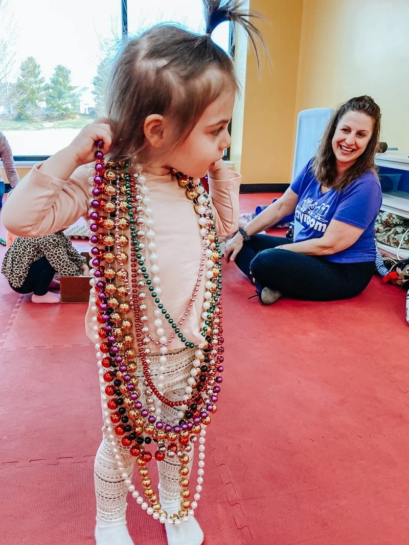 toddler girl playing at a story play class at the playroom in harford county maryland