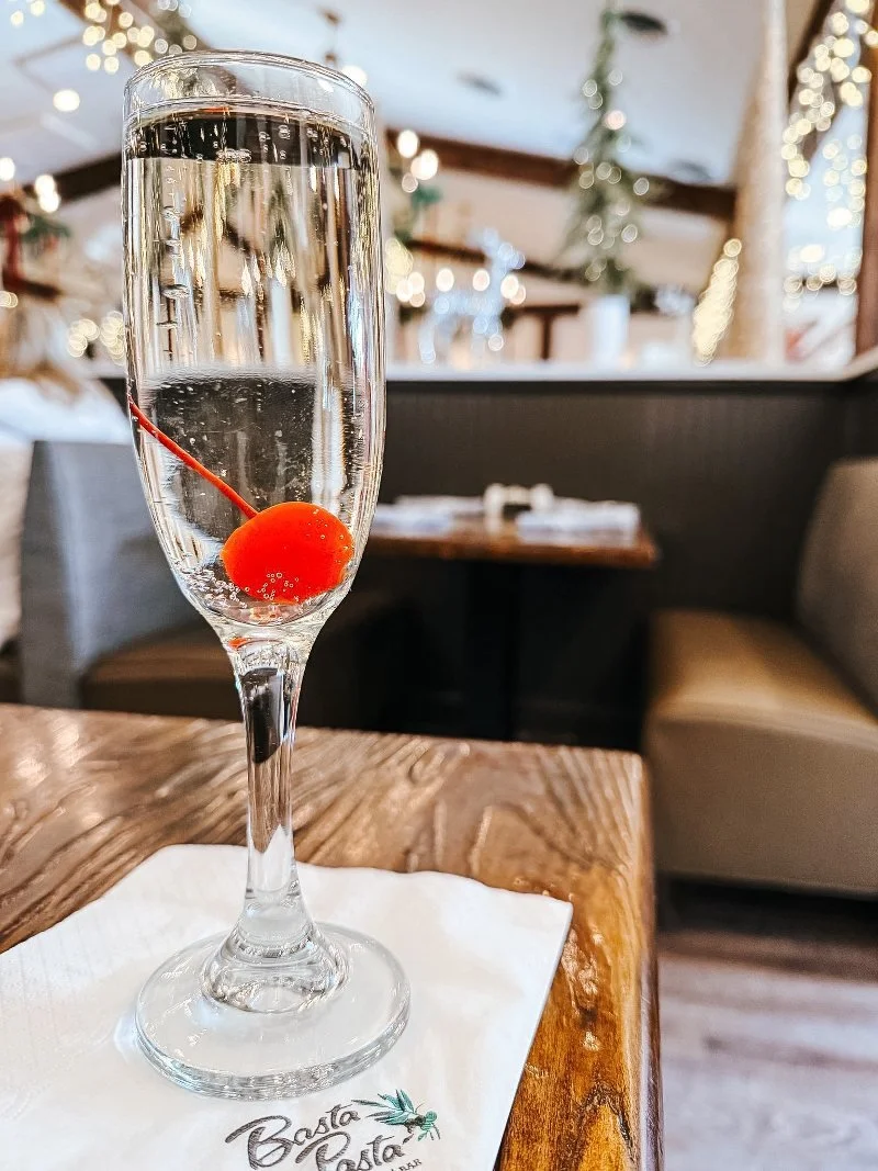 sparkling wine at basta pasta in fallston maryland