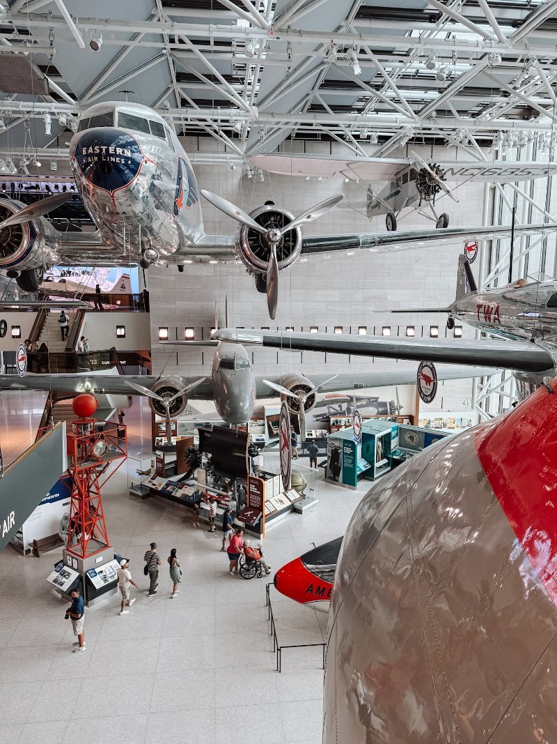 planes on display at the national air and space museum in washington dc