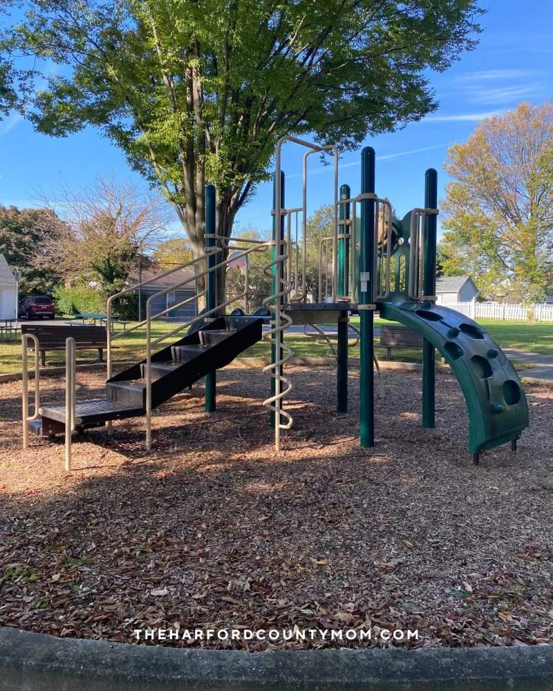 Small playground structure, perfect for littles at Alice Anne Park in Bel Air, Maryland at the intersection of Alice Anne Street and Hays Street