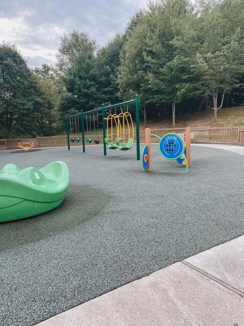 Accessible and inclusive swings at Getz playground in Harford County, MD