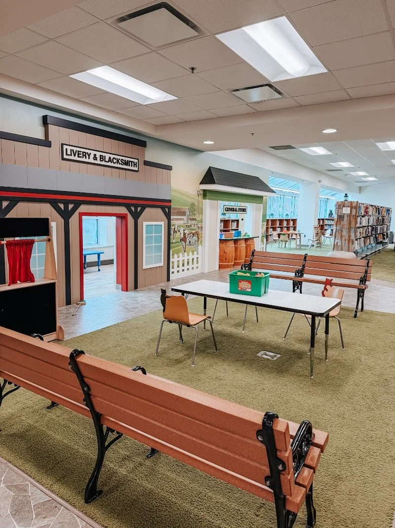 main play area inside the children's section of the bel air library
