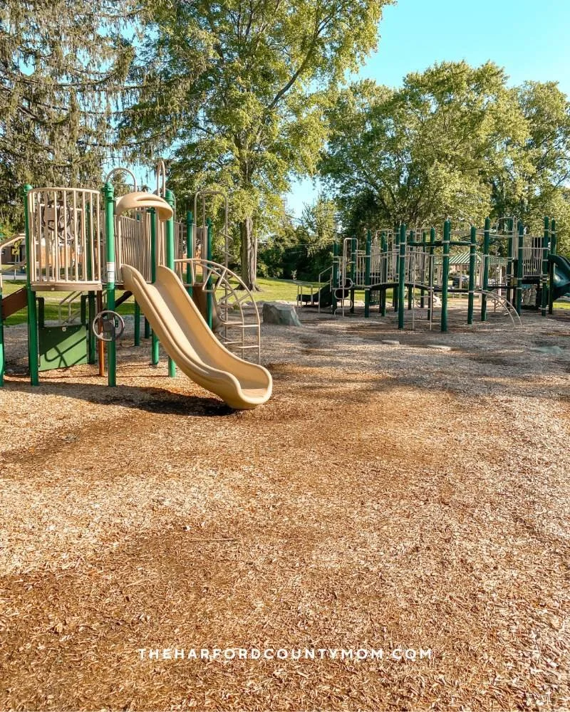 Plumtree Park playground in Bel Air, MD near weekly farmer's market and an easy walk to downtown Bel Air