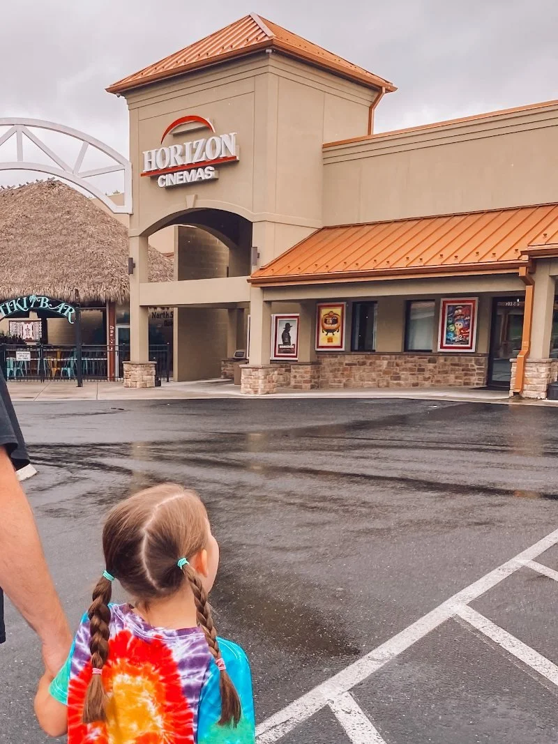 family walking into a horizon cinemas movie theatre in harford county maryland