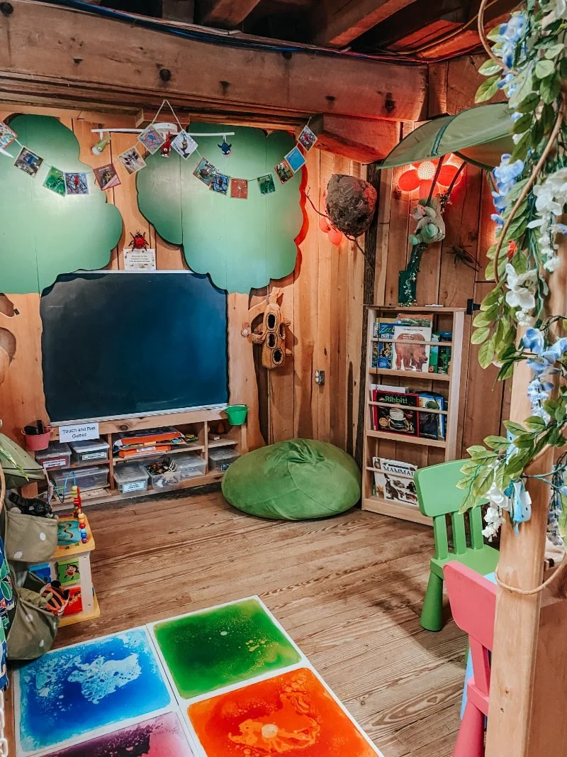 Kids activity section located inside of the indoor nature center at Eden Mill in Pylesville, MD