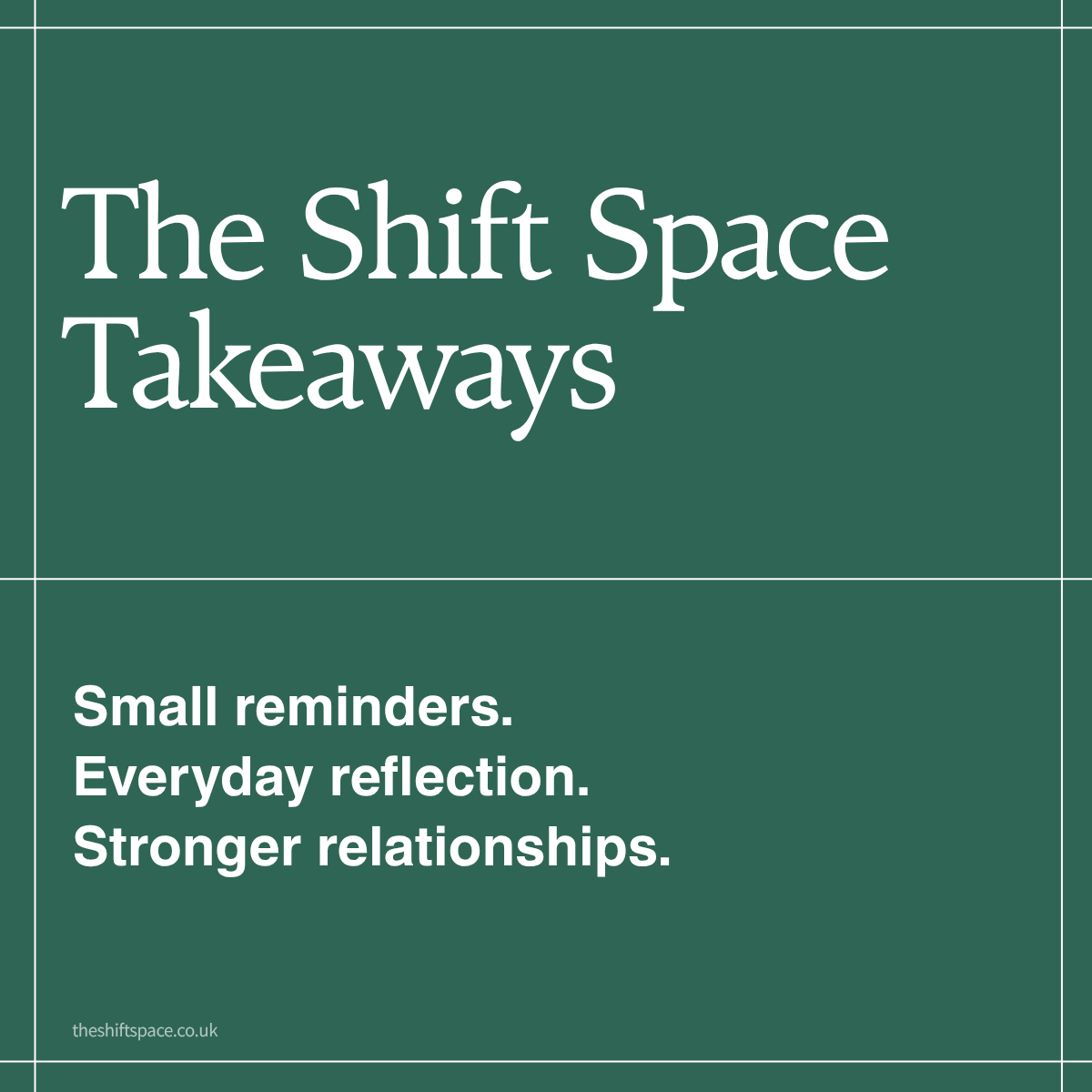 The Shift Space Takeaways