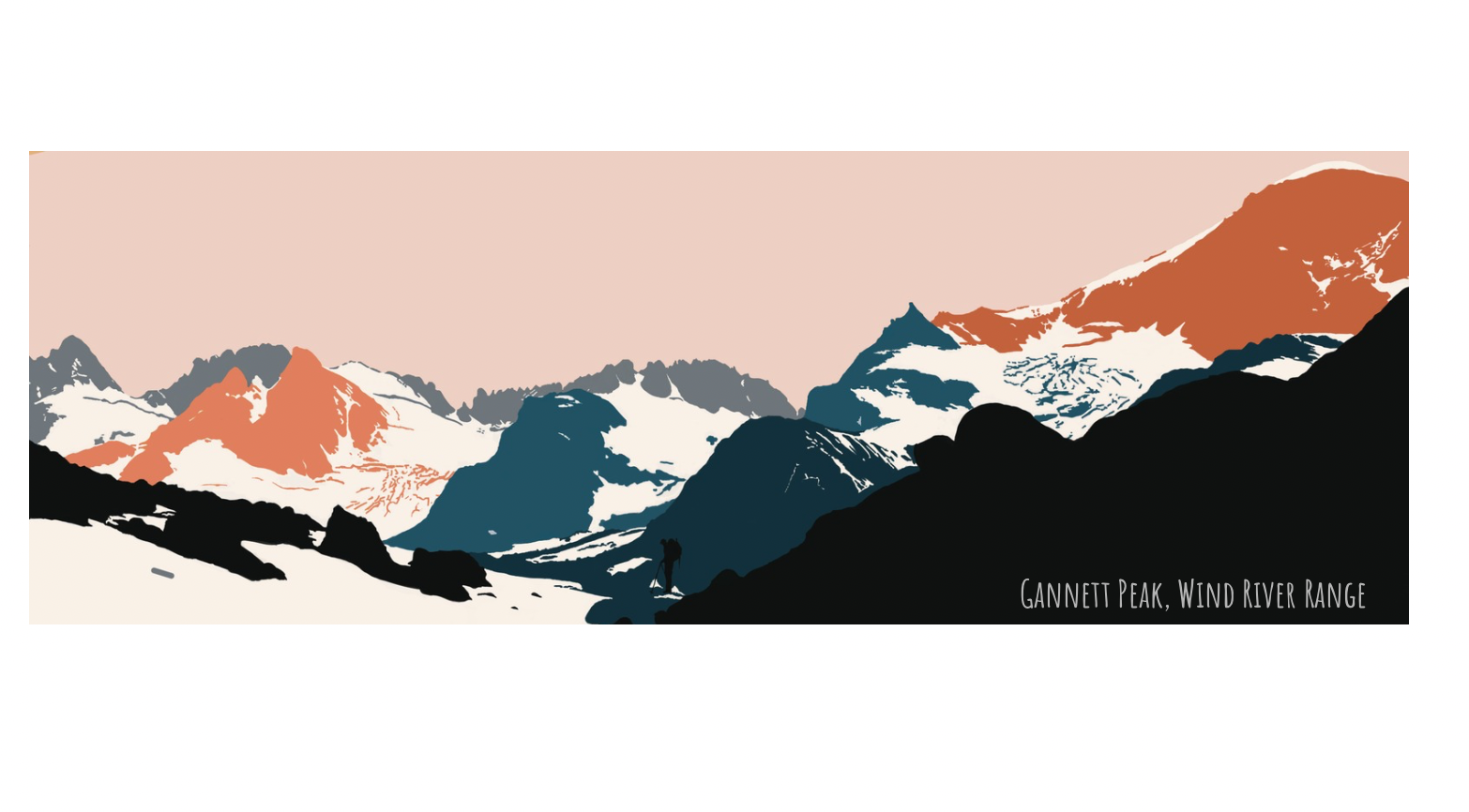 Gannett Peak Cirque Sticker 6x2.2