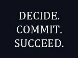 Inspirational message reading “Decide. Commit. Succeed.” at Polished Hair Designs.