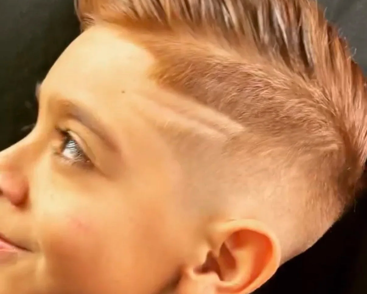 Kids Drop fade with three line designs in Albuquerque NM