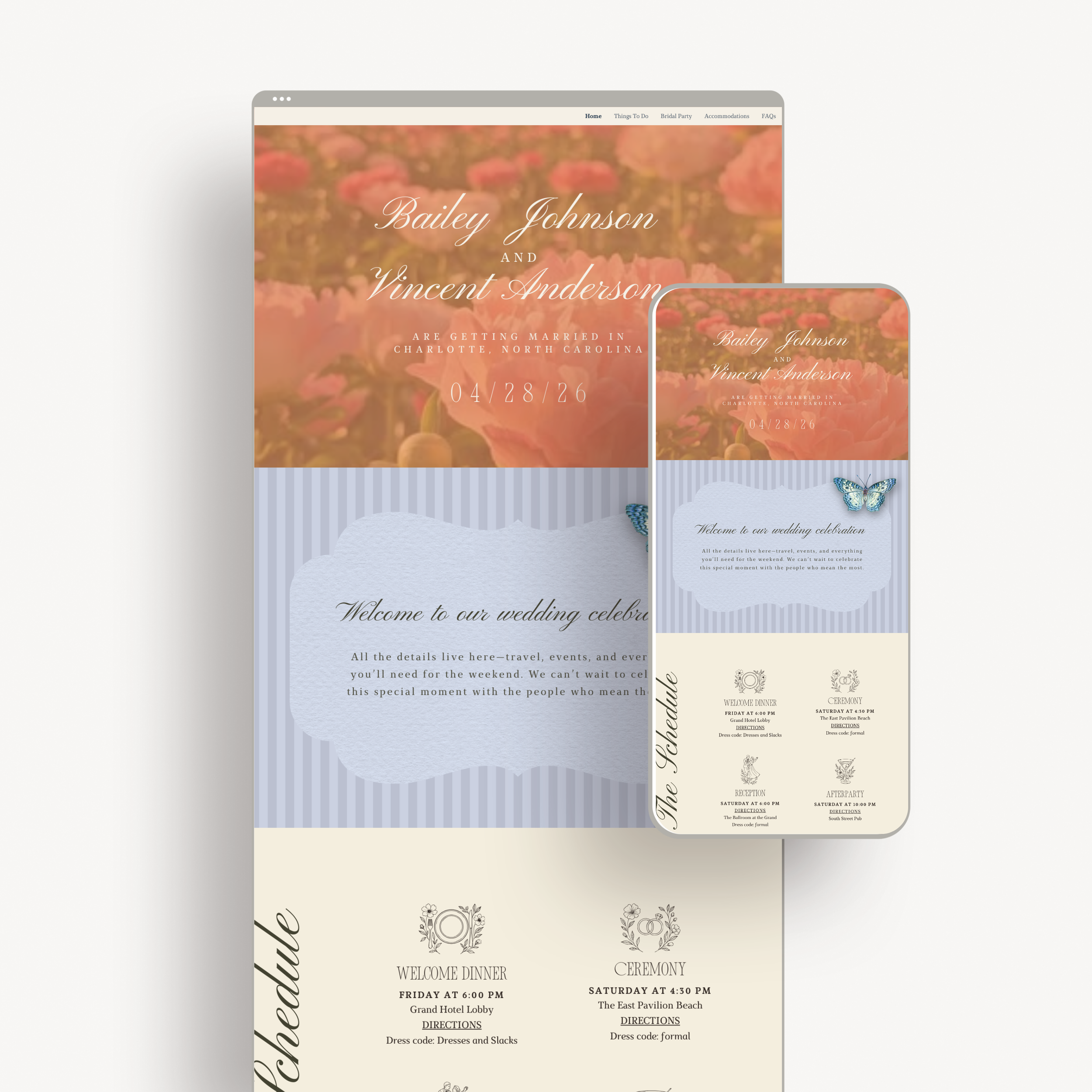 Love In Bloom Wedding Website