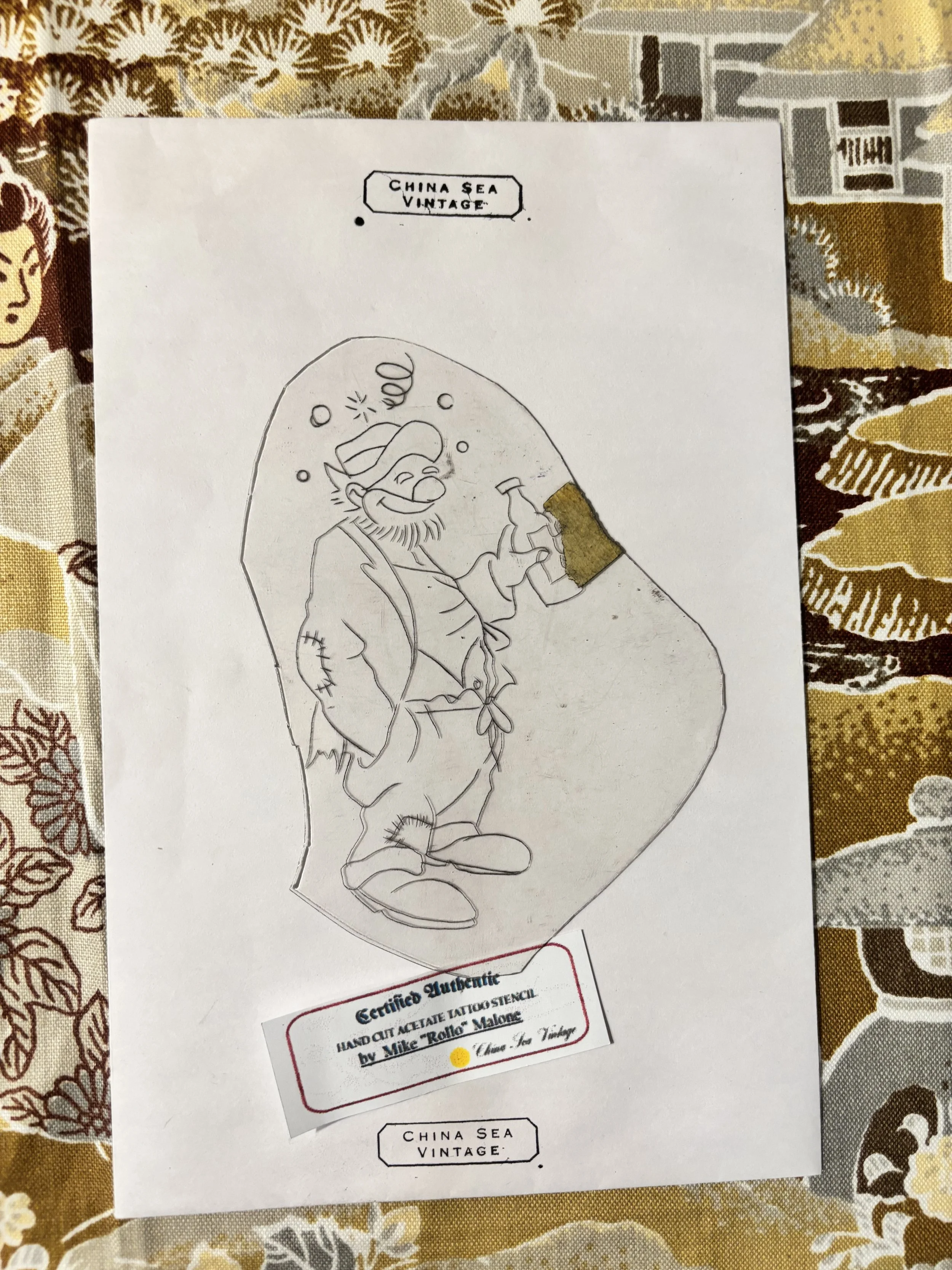 Mike Malone's handcut vintage Lady face Tattoo Stencil (Copy)