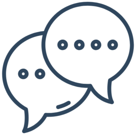 Elite Sitters & Care Co Reliable Communication icon – chat symbol representing clear and consistent communication between families and caregivers for premium childcare services