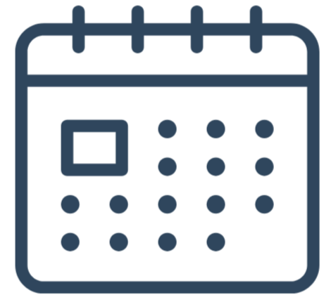Elite Sitters & Care Co Flexible Scheduling Options icon – calendar symbol representing adaptable childcare scheduling for busy families and corporate events in the DMV region.