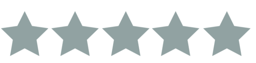 Elite Sitters & Care Co five‑star reviews icon – five gray stars representing excellent client feedback and trusted childcare services for families across DC, Maryland, and Virginia.