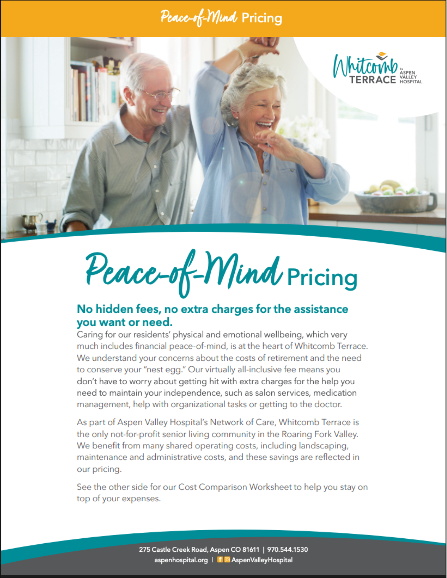 Whitcomb Terrace Welcome Packet Peace of Mind Pricing