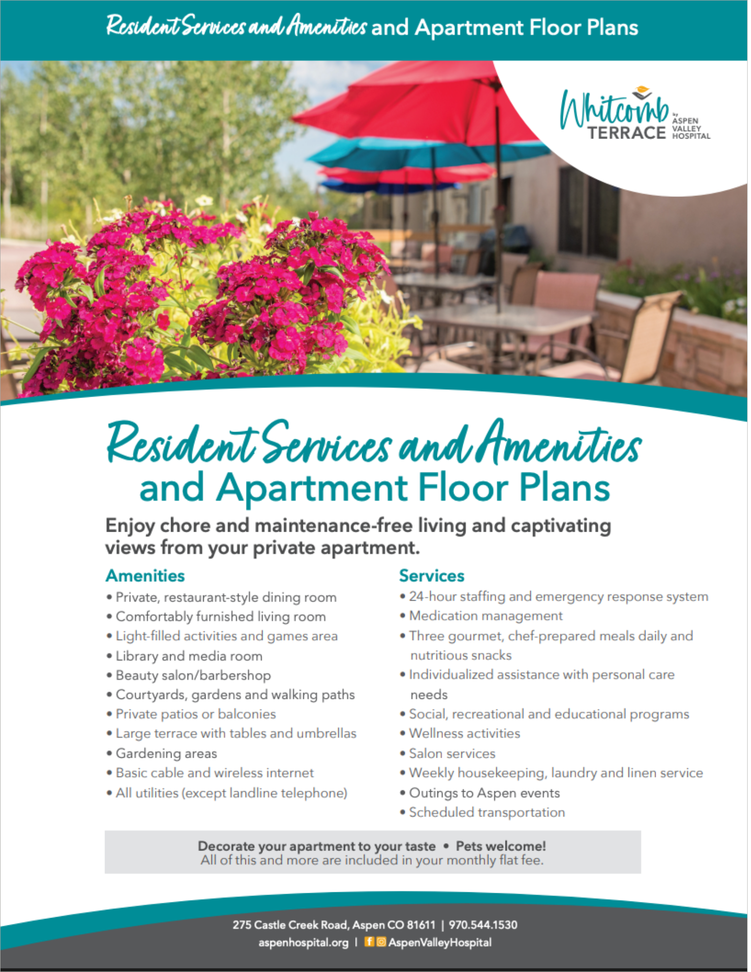 Whitcomb Terrace Amenities and Activities